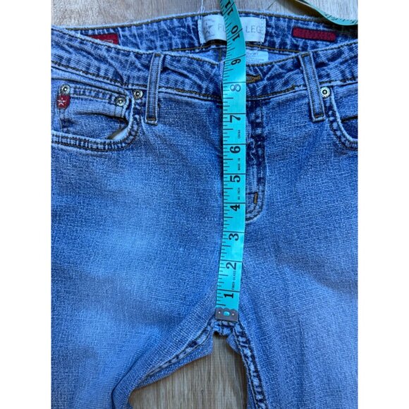 Y2K Arizona Flare Leg Stretch Jeans 7 Short Blue Denim‎ Mid Rise - Picture 6 of 8